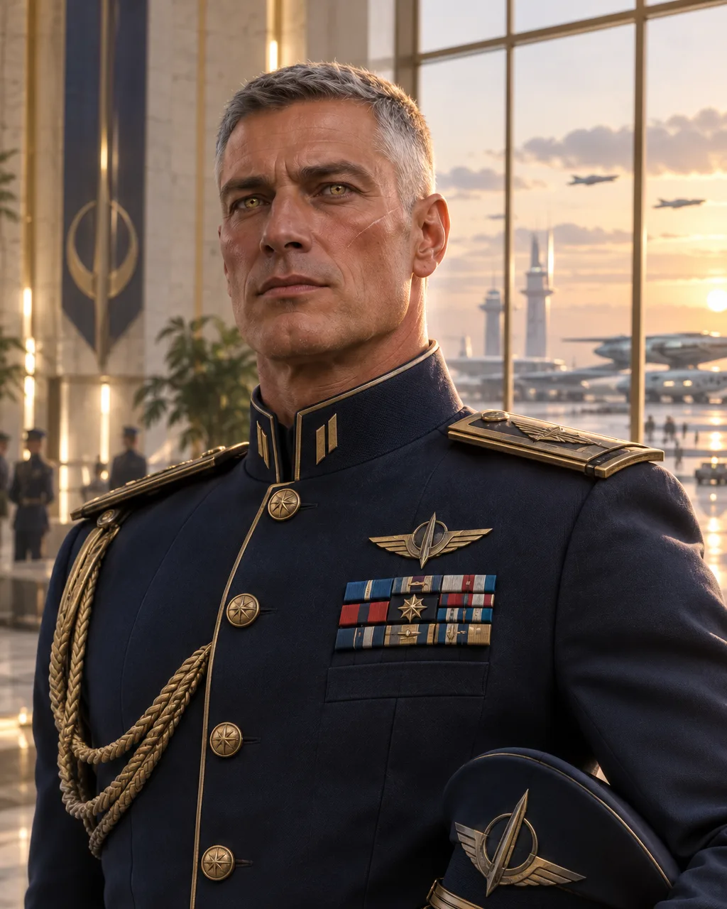 Portrait du colonel Ma'Thur en uniforme de l'armée intergalactique