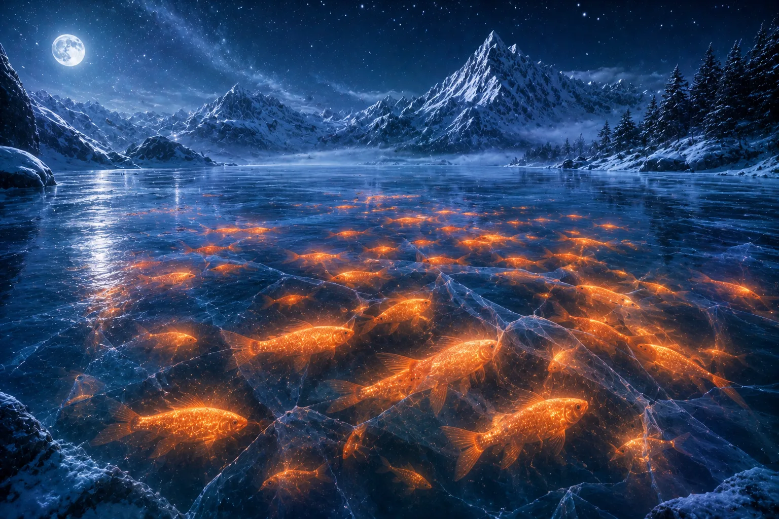 Le kramzouk, poisson orange qui brille sous la glace