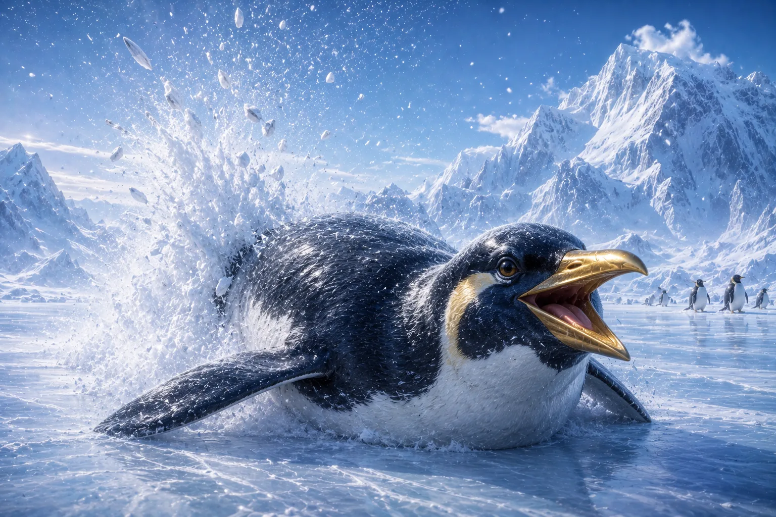 Le piqmol, pingouin géant au bec doré