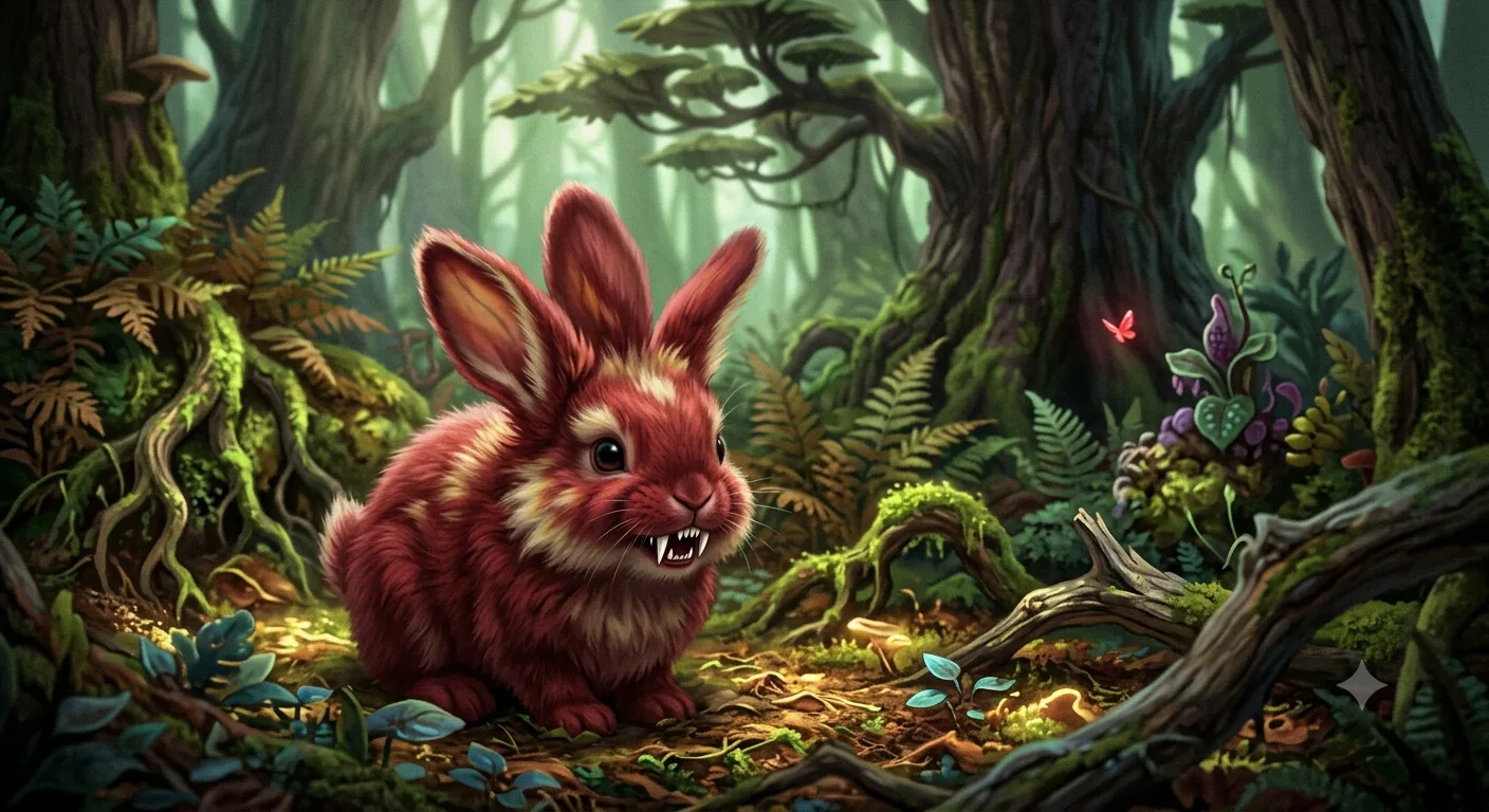 Le loumi, lapin rouge carnivore à trois oreilles
