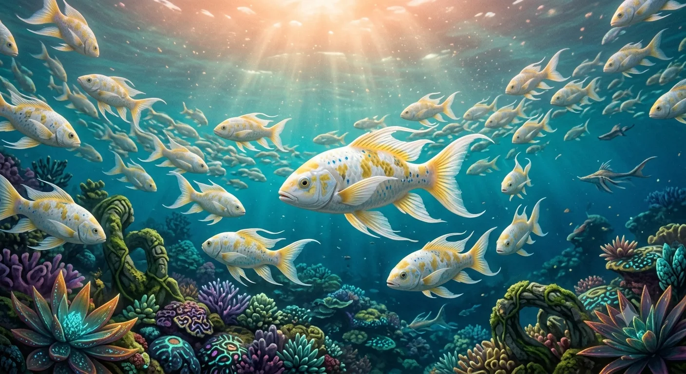 Le tatouq, poisson blanc et jaune des océans araziens