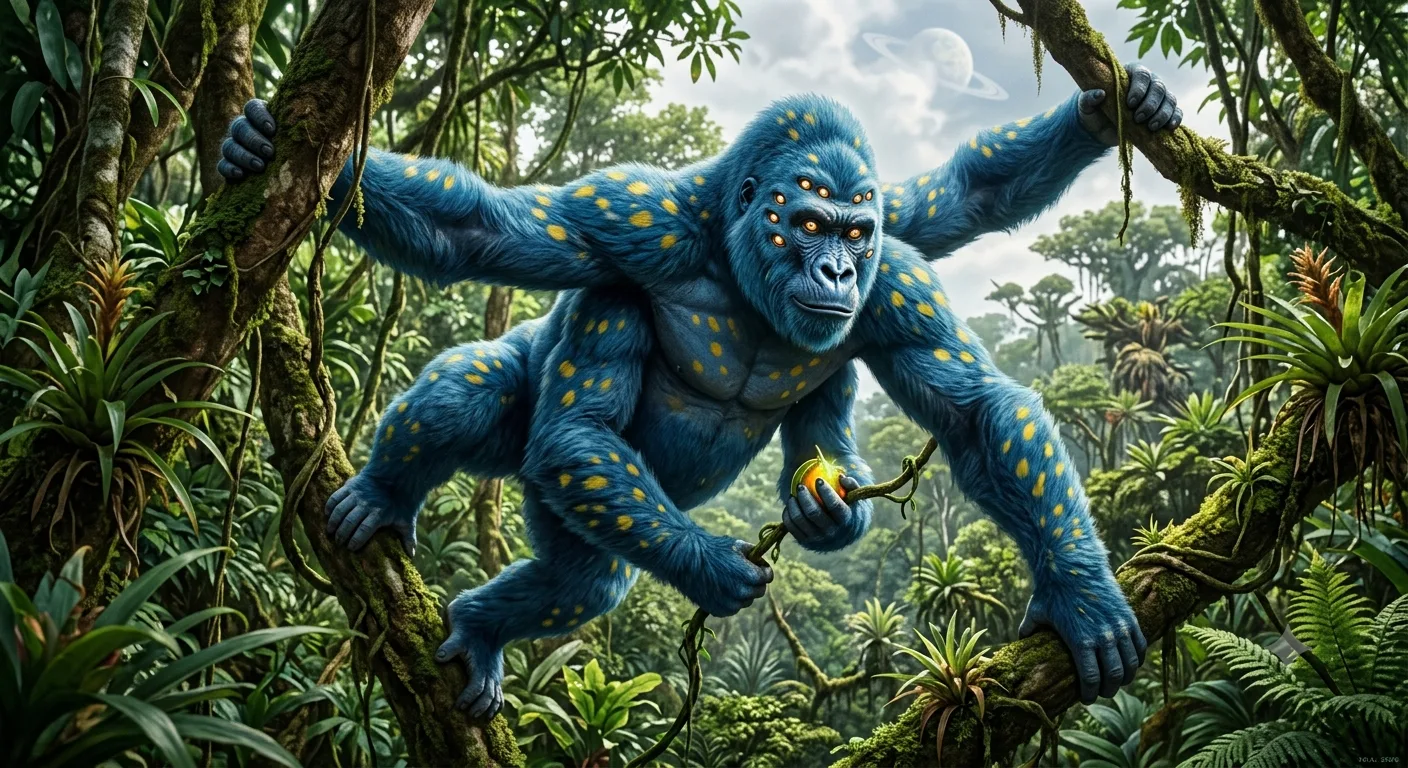 L’artranium, singe bleu à huit yeux