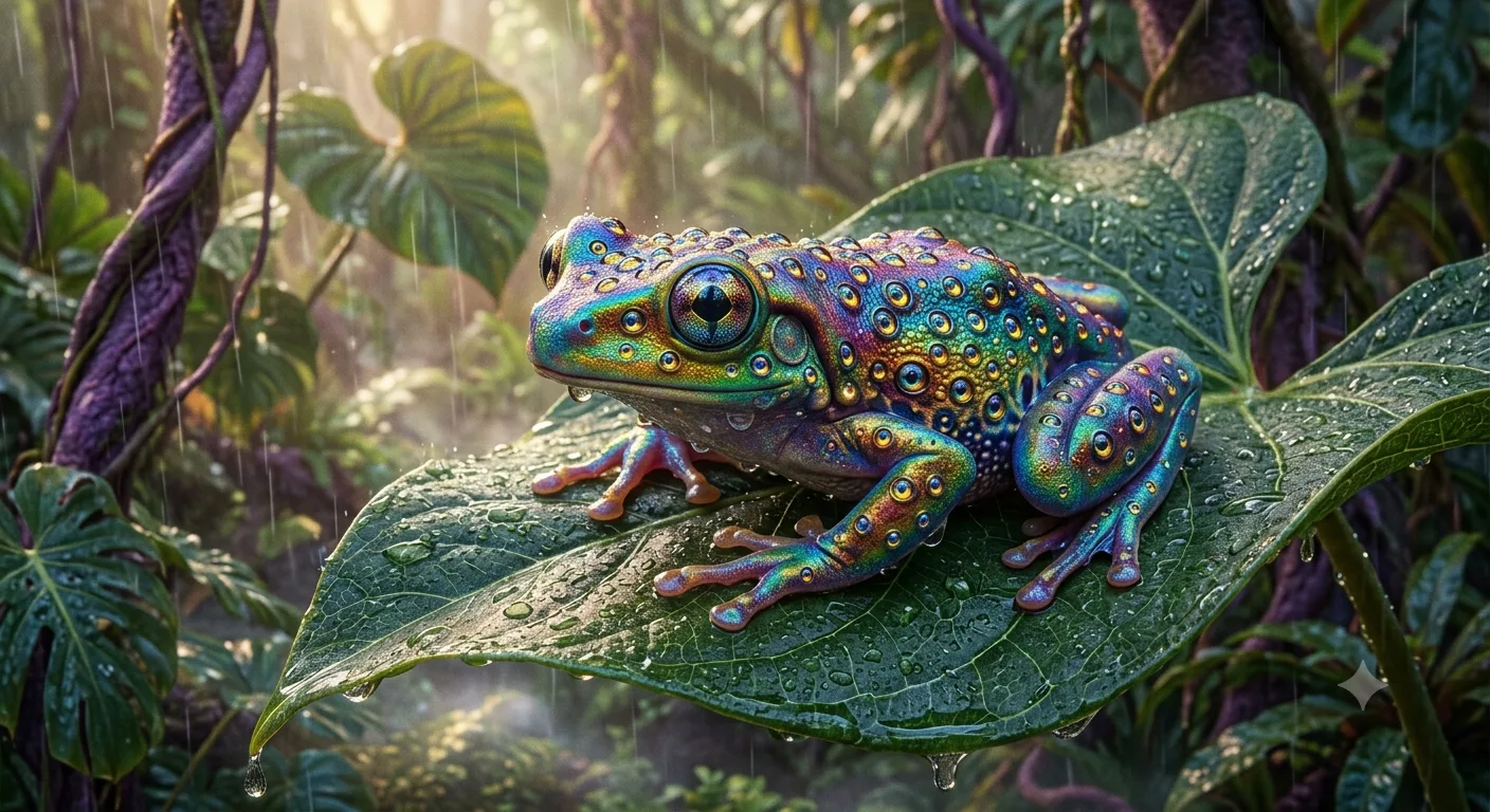 Le caramaqzat, grenouille multicolore à plus de cinquante yeux